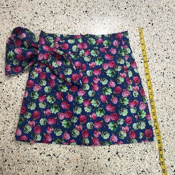 New Zara floral print mini skirt large bow blogger favorite medium m - Picture 4 of 7